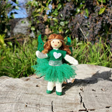 Green rainbow fairy doll with light brown hair