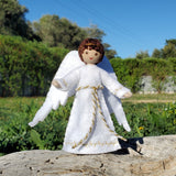 Tan skin, brown haired  Handmade Boy Angel Doll – Guardian Angel