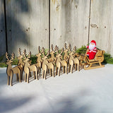 Santa Claus doll with wooden sleigh and reindeer