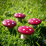 Red fairy garden mushrooms