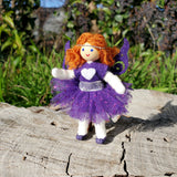 Purple rainbow fairy doll red hair