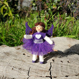 Purple rainbow fairy doll dark brown hair