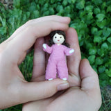 Handmade Toddler Sister Dollhouse Doll - Heather Purple