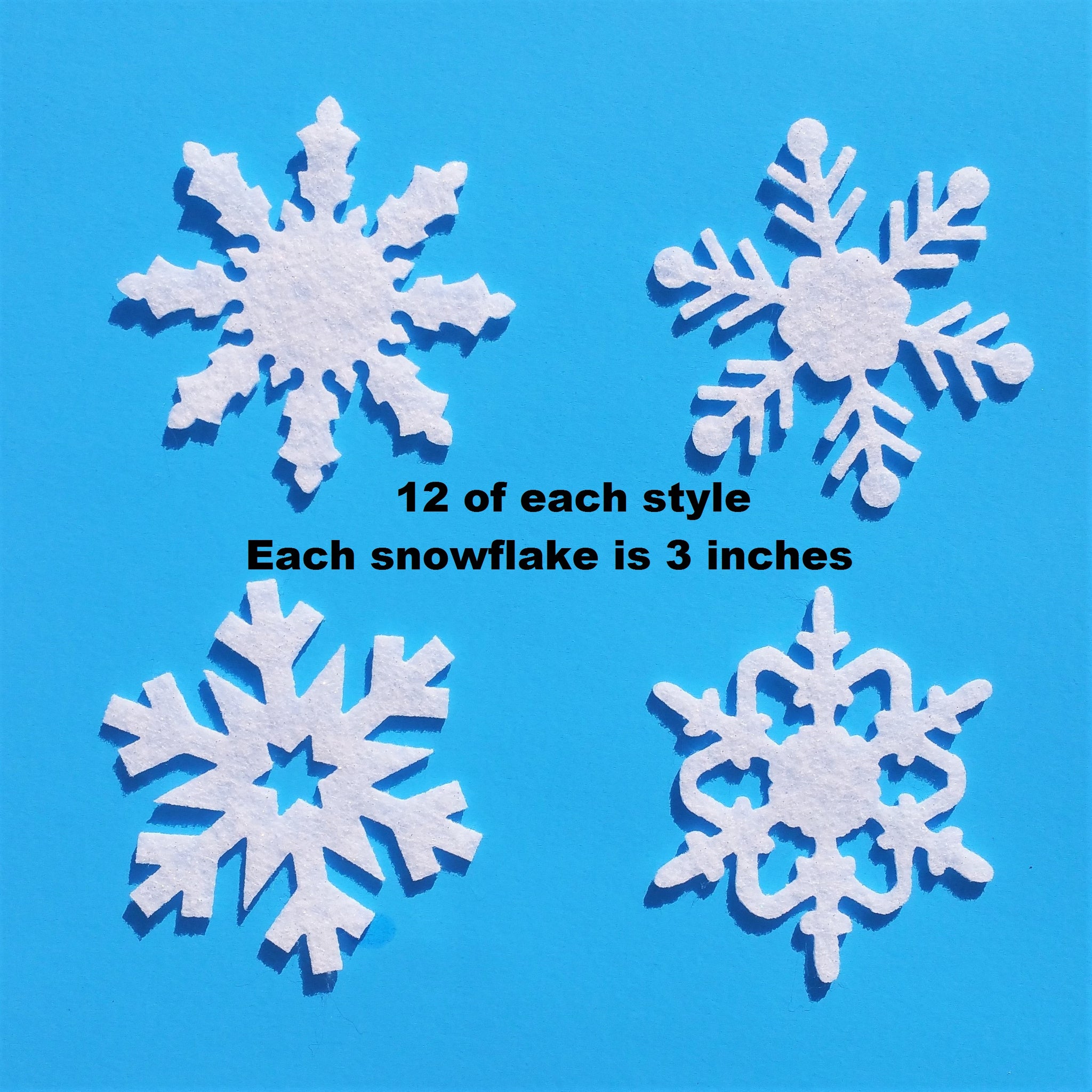 Felt Snowflake Shapes Blue & White