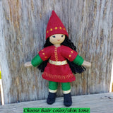 Holiday Caring  Elves Girl (dark brown hair)