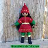 Holiday Caring  Elves Girl (dark brown hair)