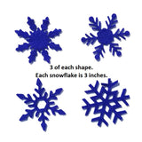Felt Snowflake Shapes Blue & White