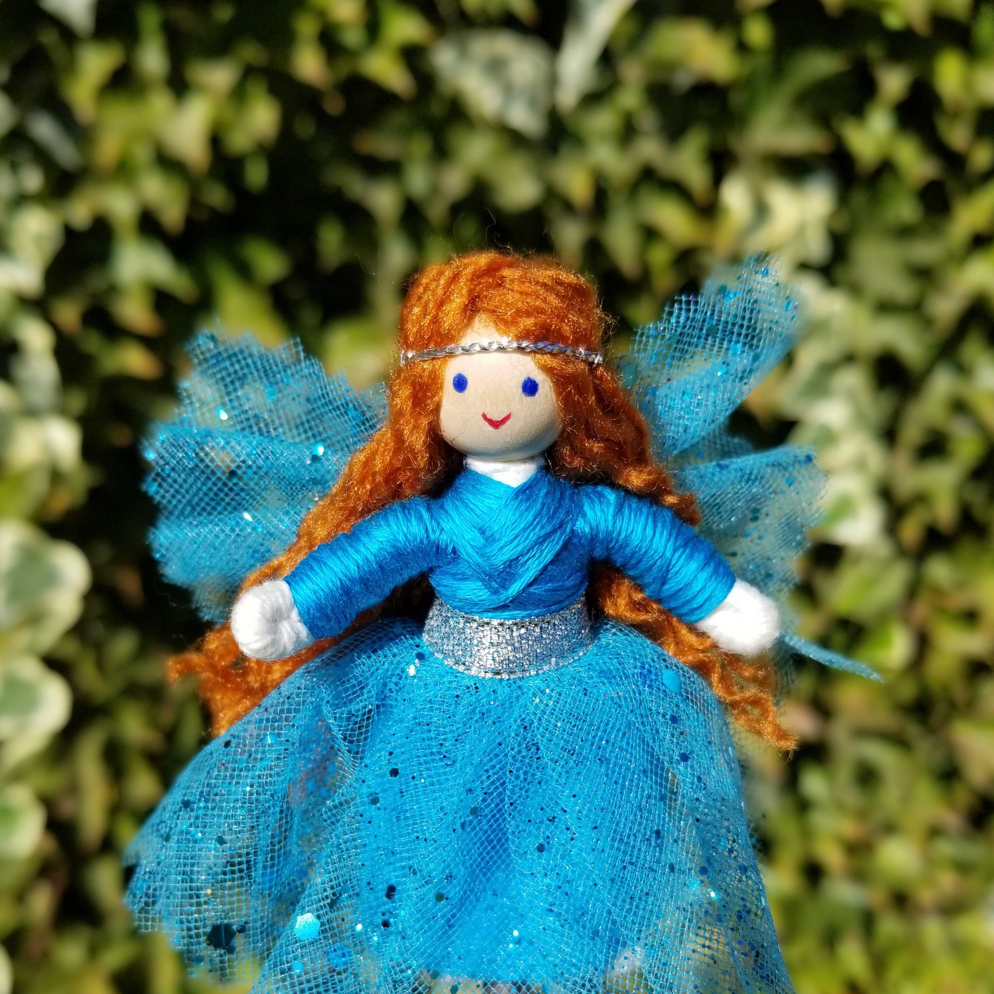 Handmade Blue Sparkle Fairy #5 / White Handmade Blue Sparkle Fairy #5 / White