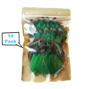 Green felt leaves