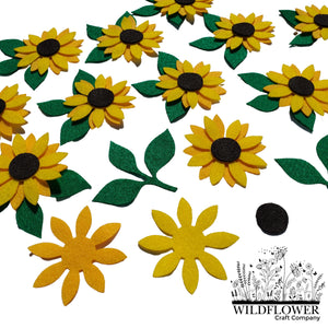 Precut Felt Sunflowers & Leaves