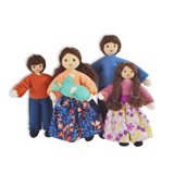 Dollhouse Family  with Big Kids - Brown Hair
