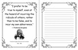 Copywork Quotes from Influential Americans Words of Wisdom from USA History: Single-line copywork pages for handwriting practice