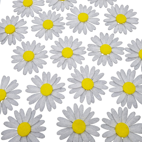 White Felt Daisies – Large Die Cut Flowers – Wedding Craft Decor By Lilac Sprig Designs (UK Made)