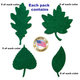 Green felt leaf shapes