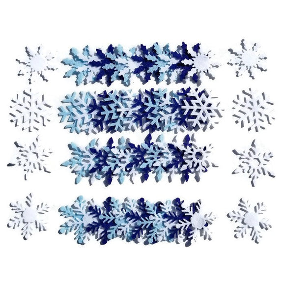 Felt Snowflake Shapes Blue & White