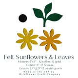 Precut Felt Sunflowers & Leaves