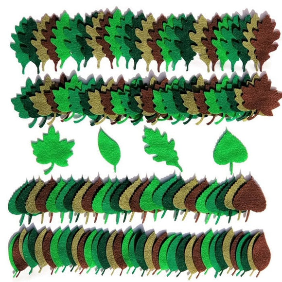 Green Felt Leaves