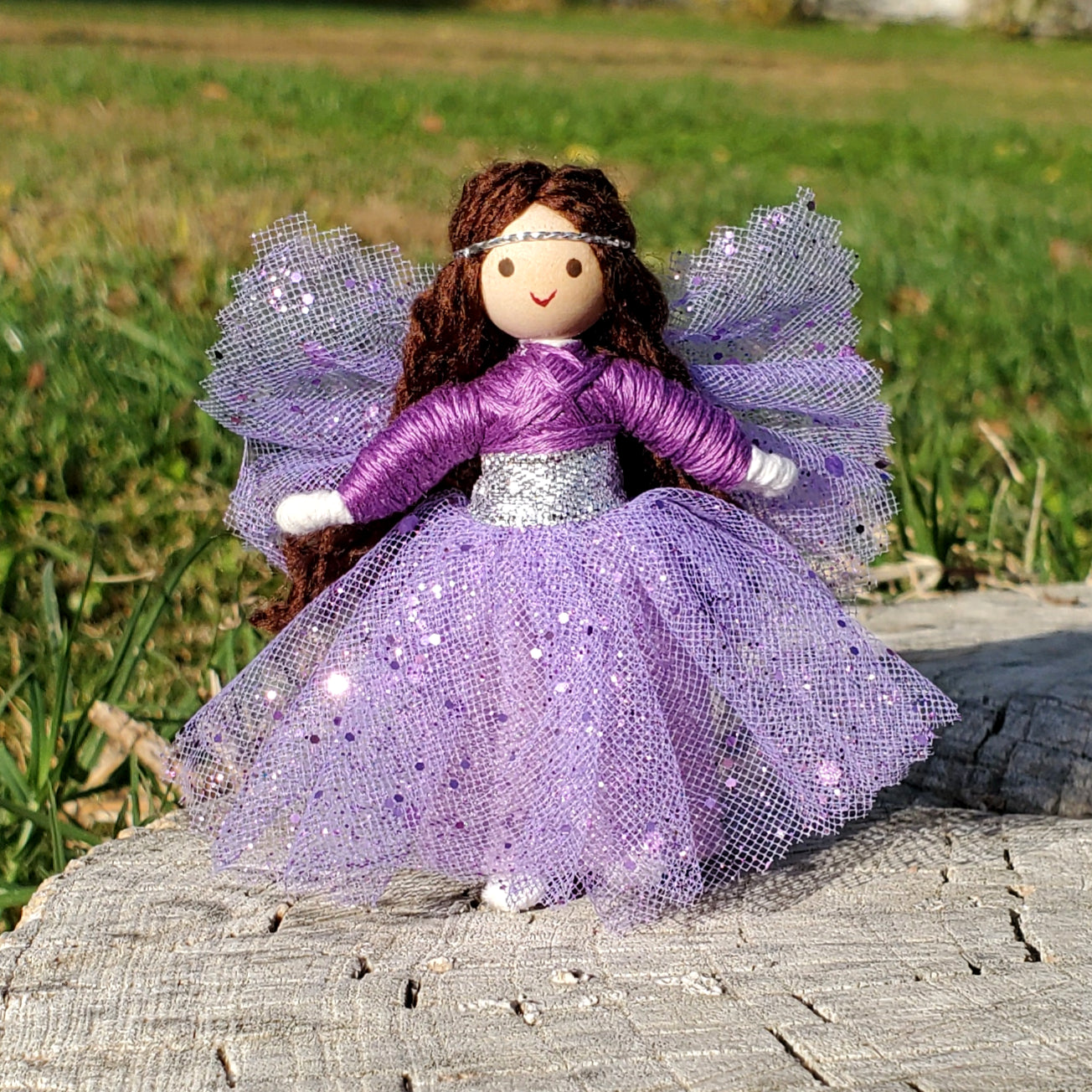 green emerald velvet dress Purple Fairy Doll – Wildflower Toys ™