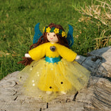 Yellow Fairy Doll with Flower Wreath