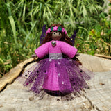 Magenta Fairy Doll with Flower Wreath