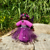 Magenta Fairy Doll with Flower Wreath