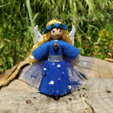Blue Fairy Doll with Flower Wreath