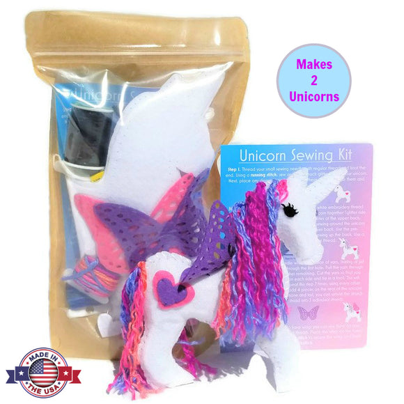 Unicorn sewing kit felt craft kit for girls Made in the USA