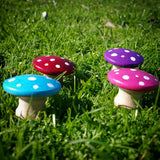 Rainbow fairy garden toadstools