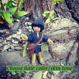 Black fairy doll boy handmade by Wildflower Toys