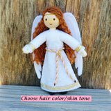 Guardian Angel doll handmade light brown hair